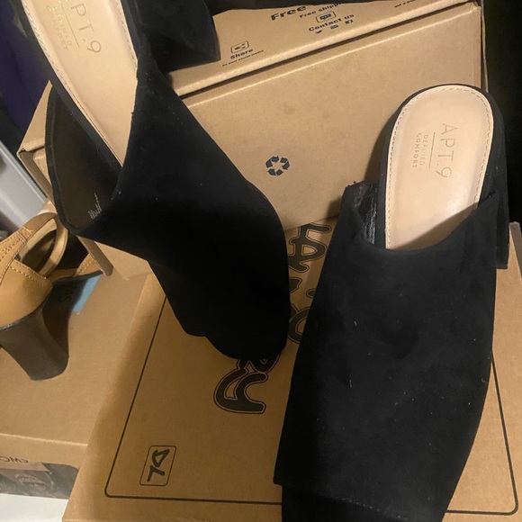 Slide on chunky heel insert cushion open toe and Heel - Picture 13 of 13